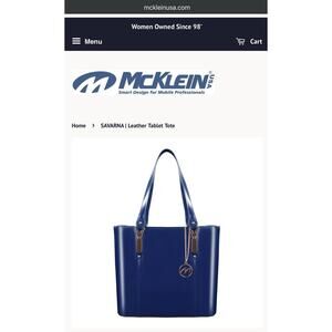 McKlein Savarna Leather Tote in Navy